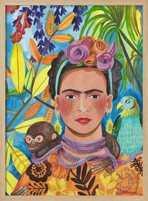 Frida and her parrots Poster