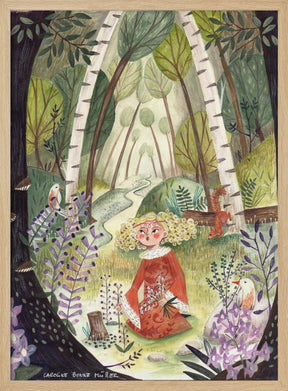 Princess in the forest with flowers Poster