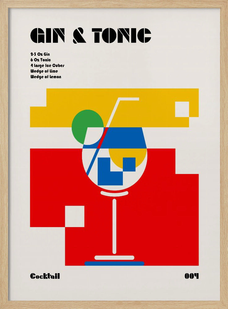 Gin &amp; Tonic Bauhaus Cocktail Poster