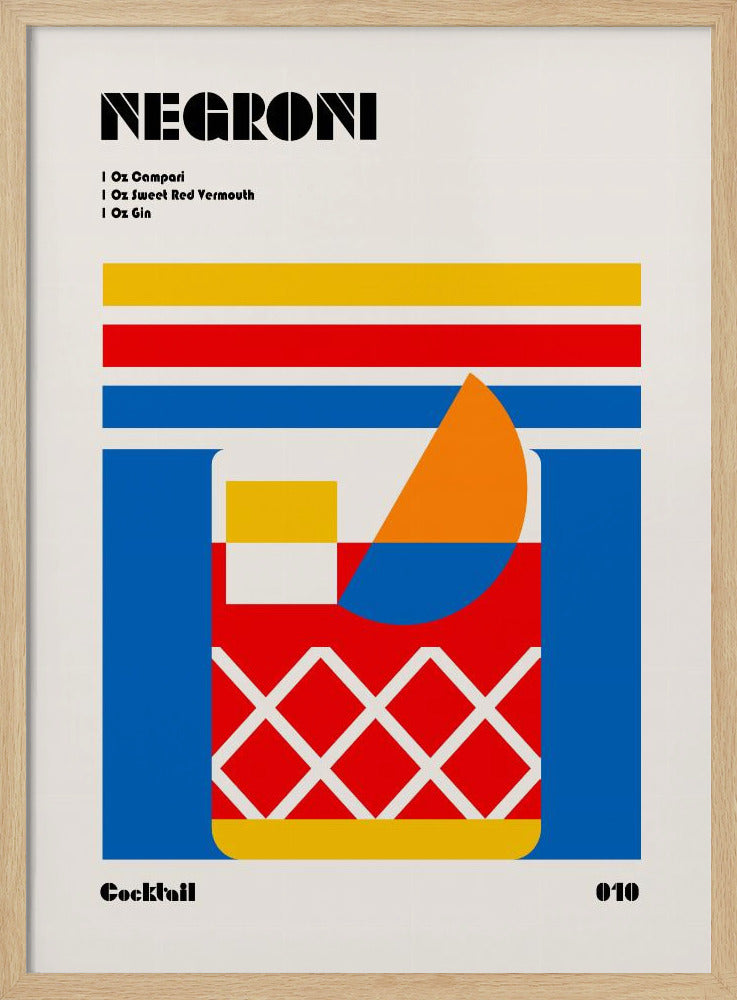Negroni Bauhaus Cocktail Poster