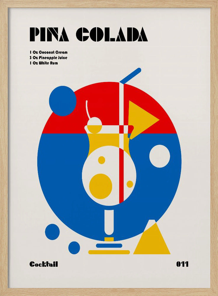 Pina Colada Bauhaus Cocktail Poster