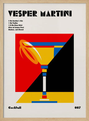 Vesper Martini Bauhaus Cocktail Poster