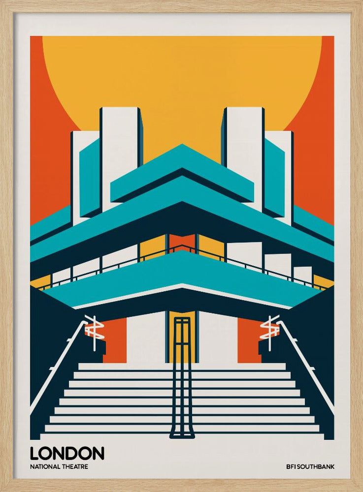 London BFI Southbank Brutalist Architecture Poster