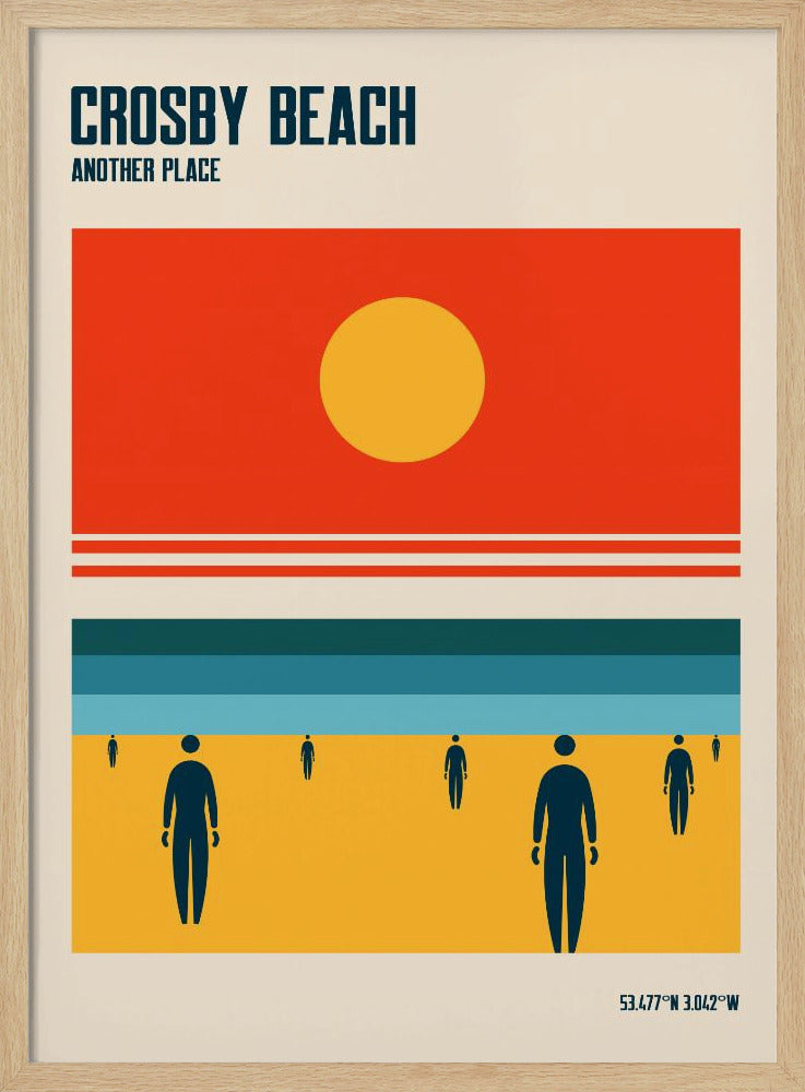 Crosby Beach Iron Men Liverpool Merseyside Poster