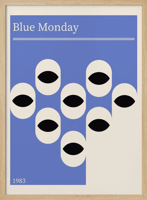 Blue Monday Abstract Retro Poster