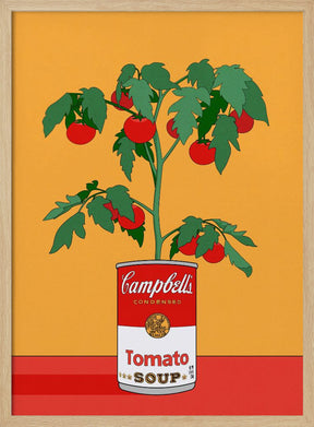 Campbells Soup Tomato Plant Retro Illustration Poster