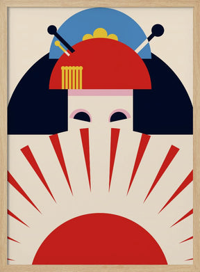 Geisha Girl Retro Minimalist Design Poster