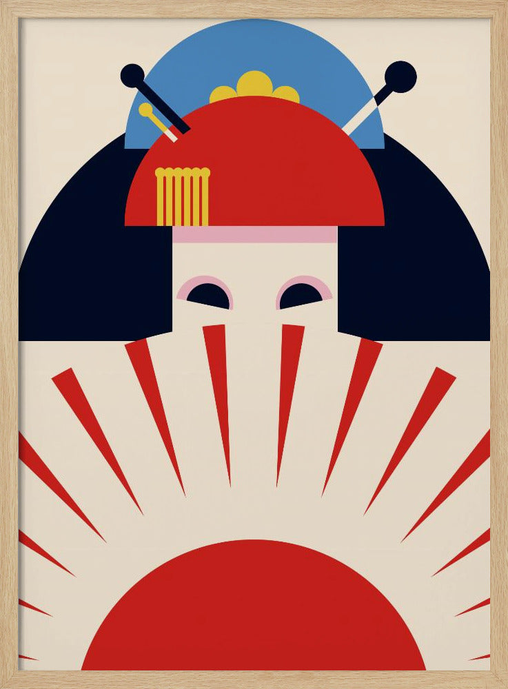 Geisha Girl Retro Minimalist Design Poster