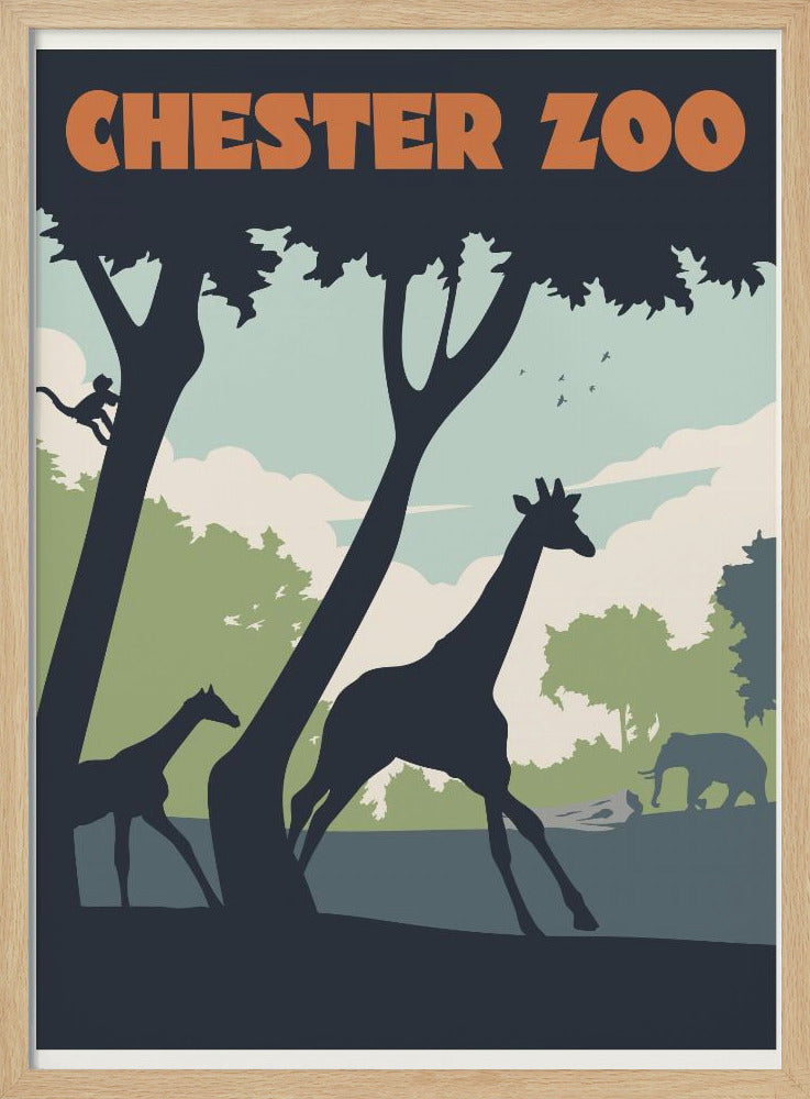 Chester Zoo Travel Print Poster