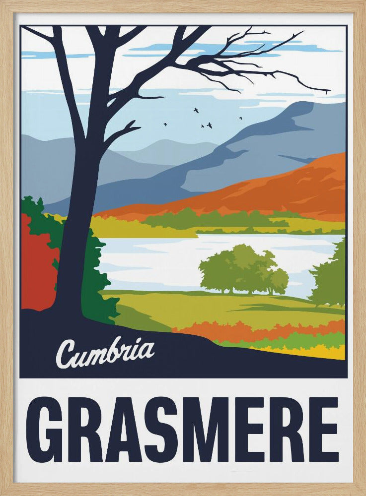 Grasmere Lake District Travel Print Poster