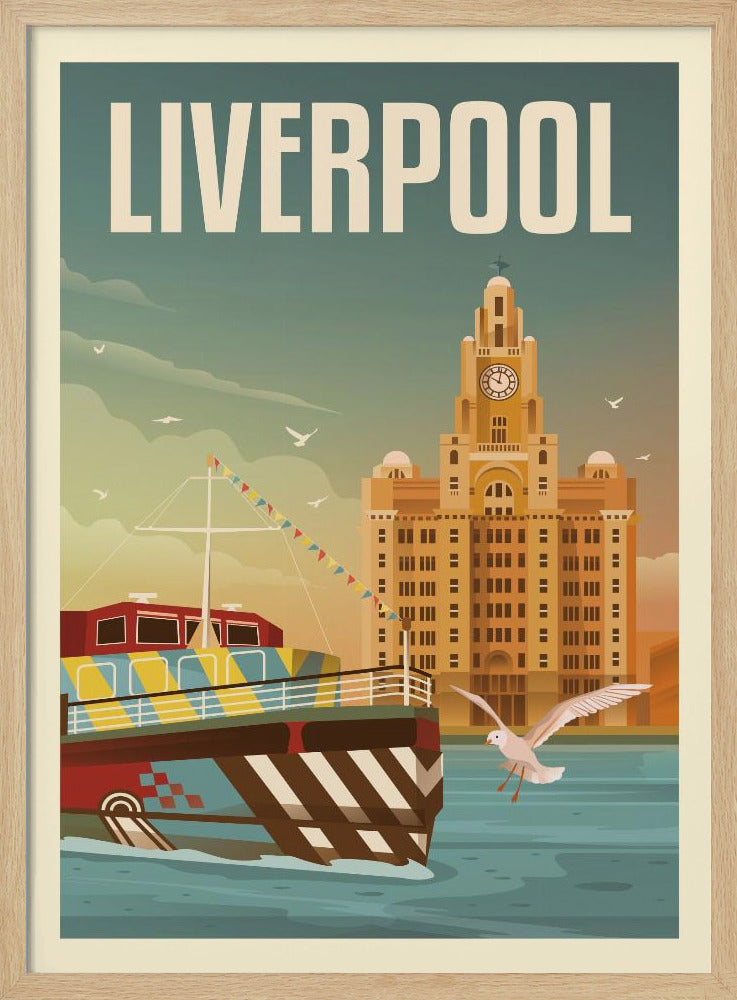 Liverpool Liver Building Travel Print Poster