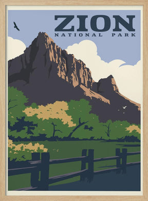 Zion National Park Travel Print Poster