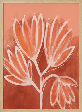 Peachy Flowers Poster