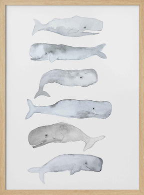 Kids Line Whale Art Poster