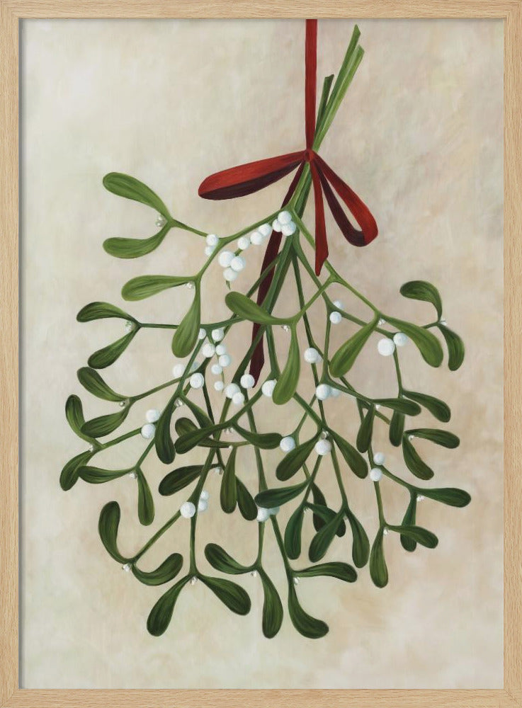 Mistletoe bouquet with bow Poster