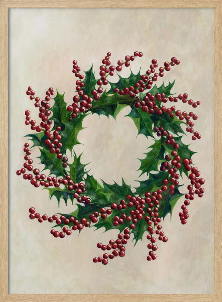 Holly wreath Poster