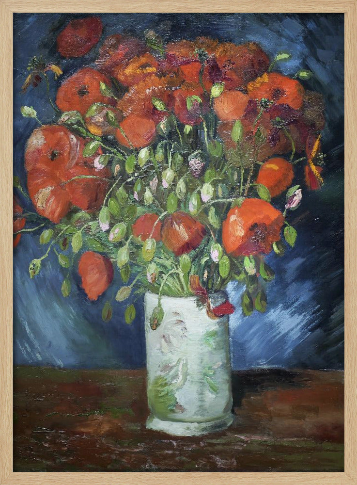 Vincent Van Gogh's Vase With Poppies (1886) Poster