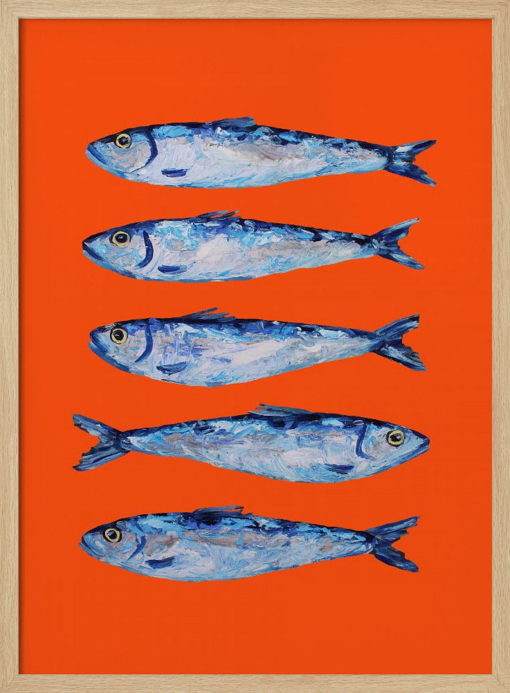 Sardines on Orange Poster