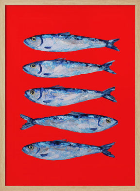 Sardines Berry Red Poster