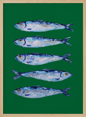 Sardines Forest Green Poster