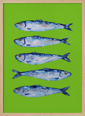 Sardines Lime Green Poster