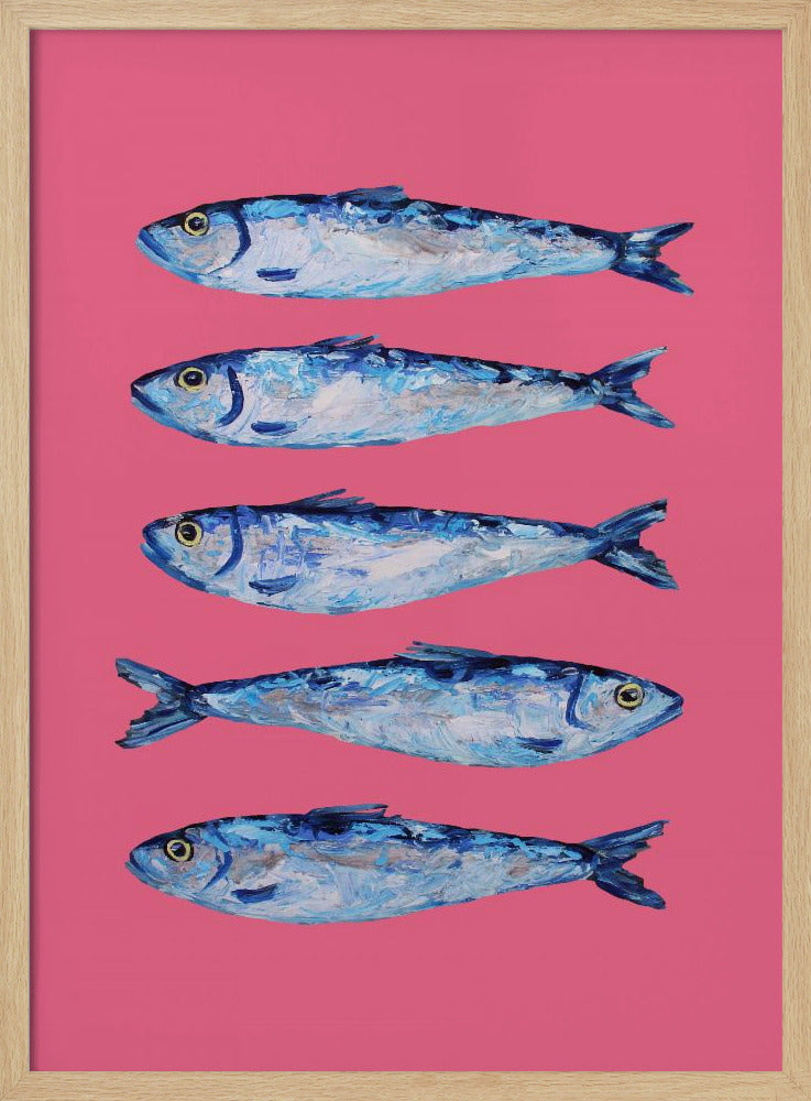 Sardines on Pink Poster