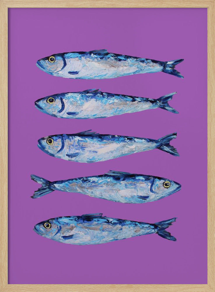 Sardines on Purple Poster