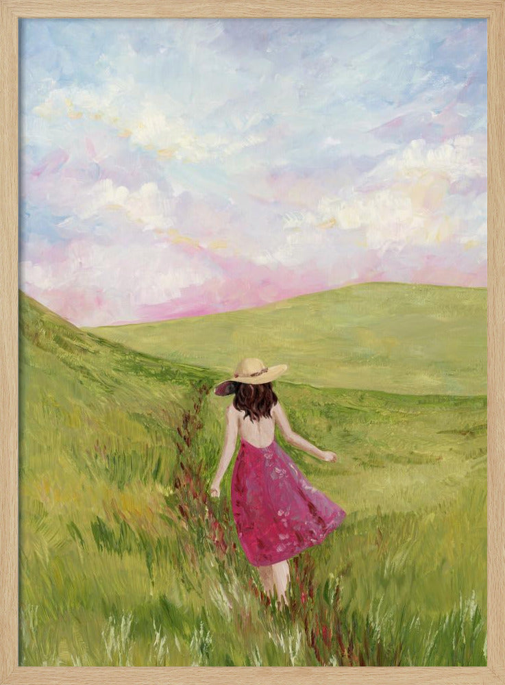 Girl in a meadow Poster