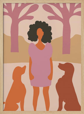 Lady in dog park Poster