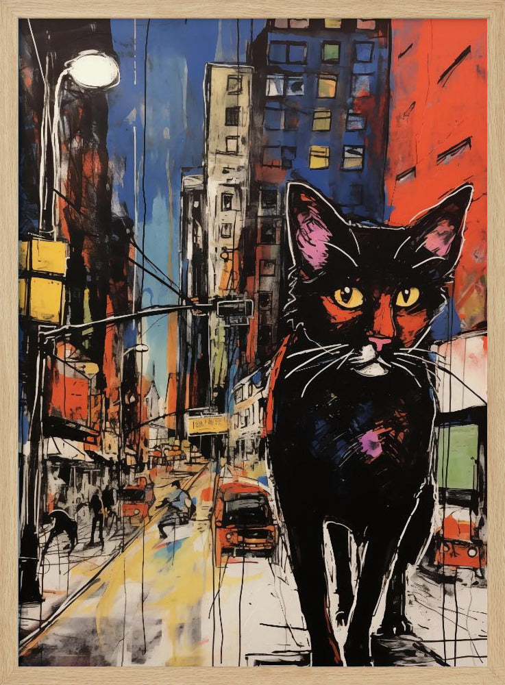 Down Town Cat Poster