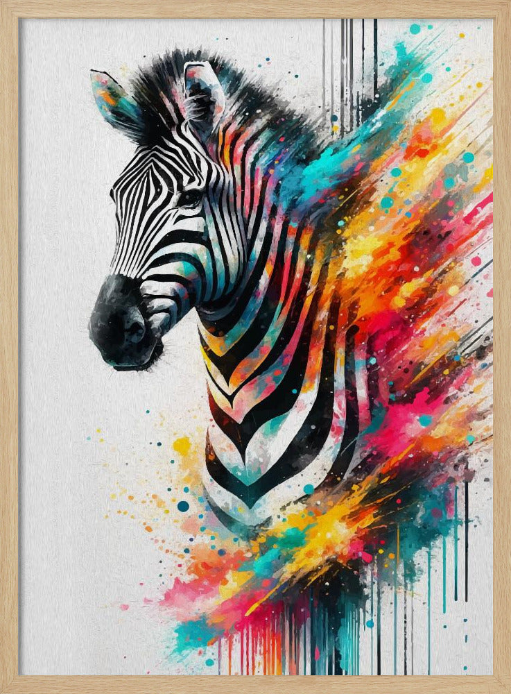 Colorful Zebra Poster