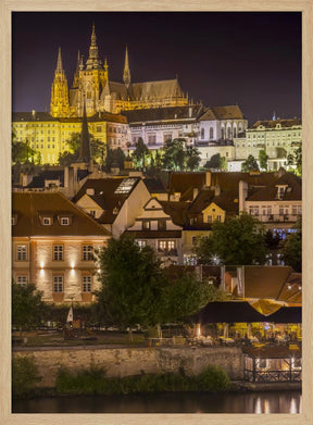 Prague Castle and St. Vitus Cathedral by night Poster