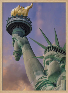 NEW YORK CITY Statue of Liberty at sunset Poster