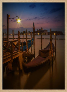 VENICE Gondolas during Blue Hour Poster