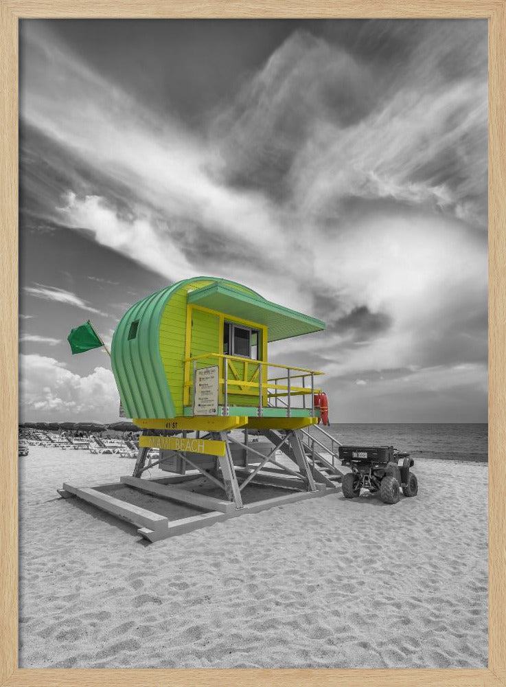 MIAMI BEACH Green Florida Flair Poster