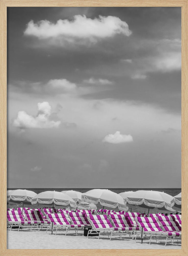 Idyllic beach scene | pink color pop Poster