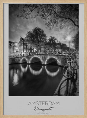 In focus: AMSTERDAM Idyllic nightscape from Keizersgracht Poster