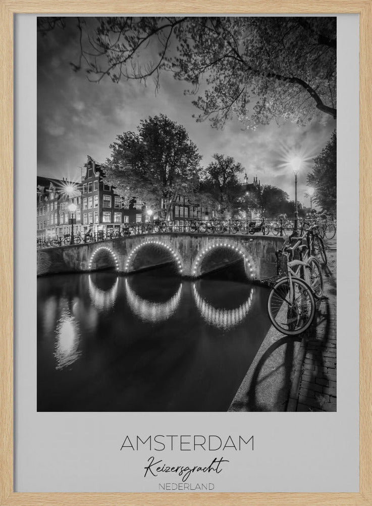 In focus: AMSTERDAM Idyllic nightscape from Keizersgracht Poster