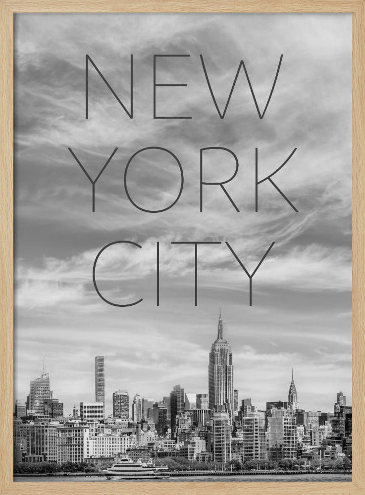 NYC Midtown Manhattan | Text &amp; Skyline Poster