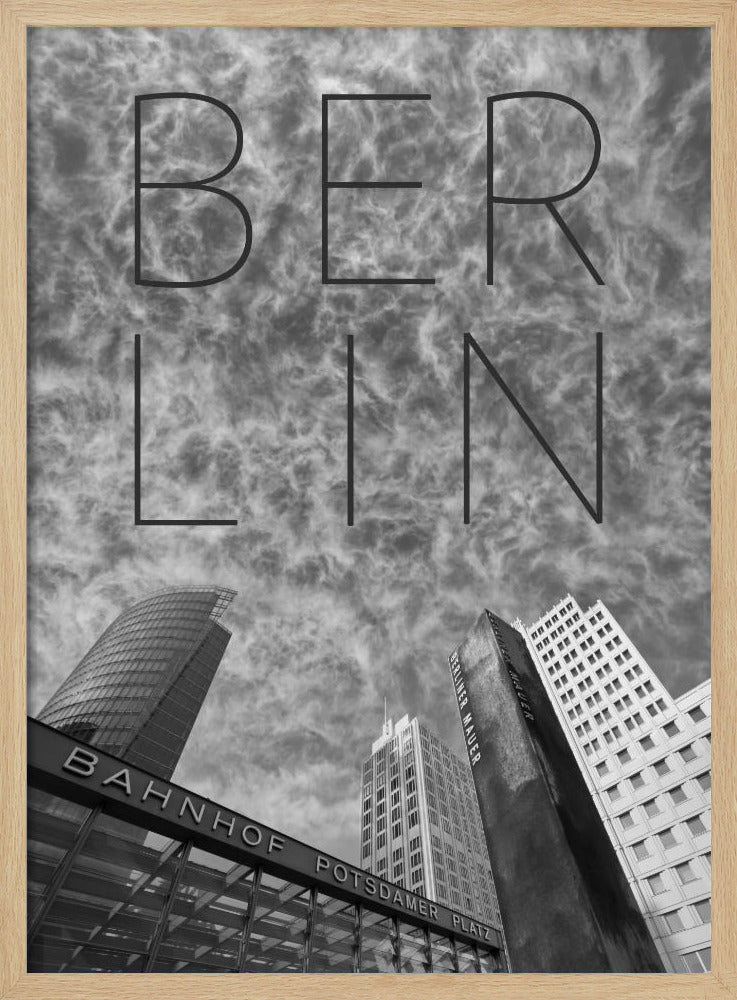 BERLIN Potsdamer Platz | Text &amp; Skyline Poster