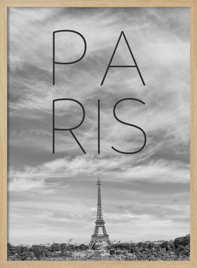 PARIS Eiffel Tower | Text &amp; Skyline Poster