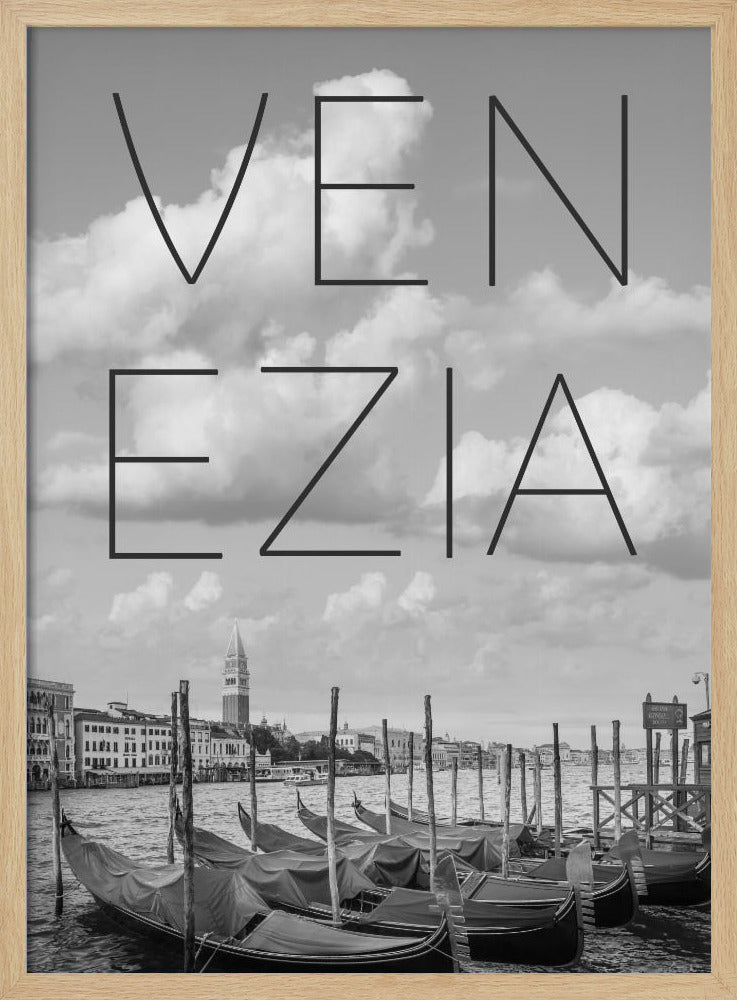 VENICE Grand Canal and St Mark&#039;s Campanile | Text &amp; Skyline Poster