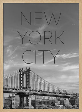 NYC Manhattan Bridge | Text &amp; Skyline Poster