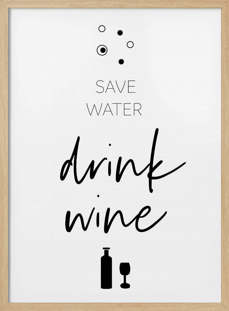 SAVE WATER – DRINK WINE Poster