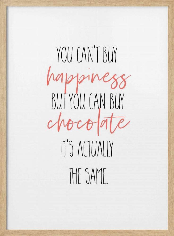 YOU CAN’T BUY HAPPINESS – BUT CHOCOLATE Poster