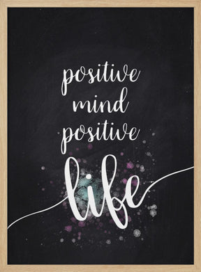 Text Art POSITIVE MIND POSITIVE LIFE Poster