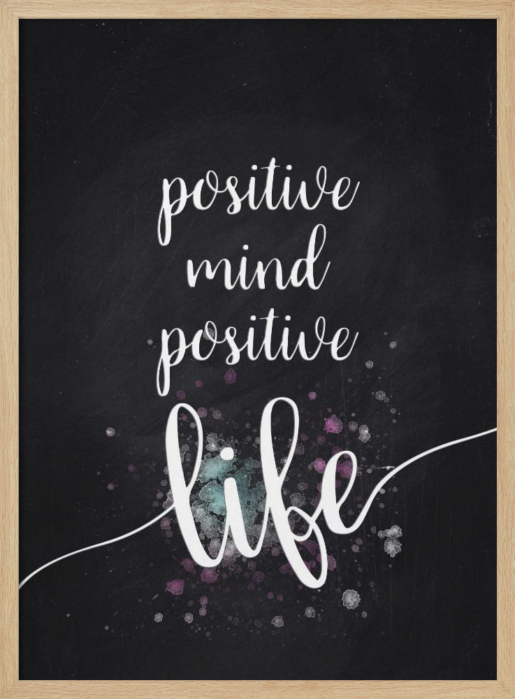 Text Art POSITIVE MIND POSITIVE LIFE Poster