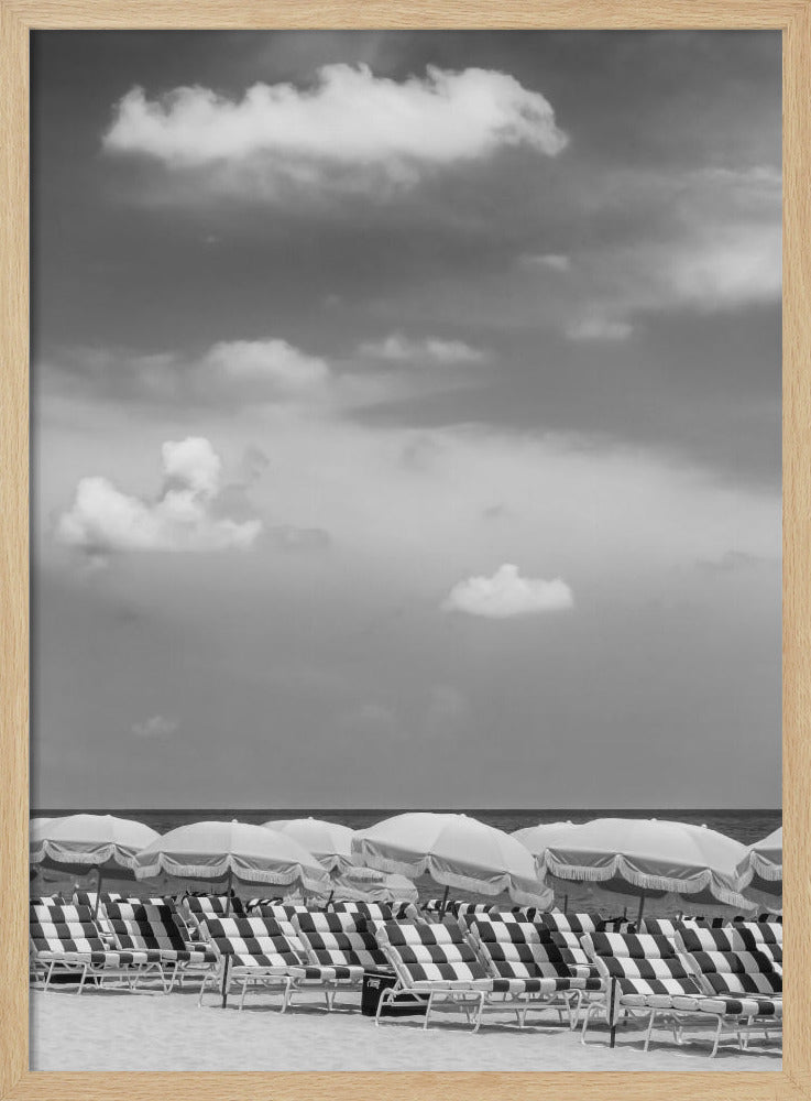 MIAMI BEACH Monochrome beach scene Poster