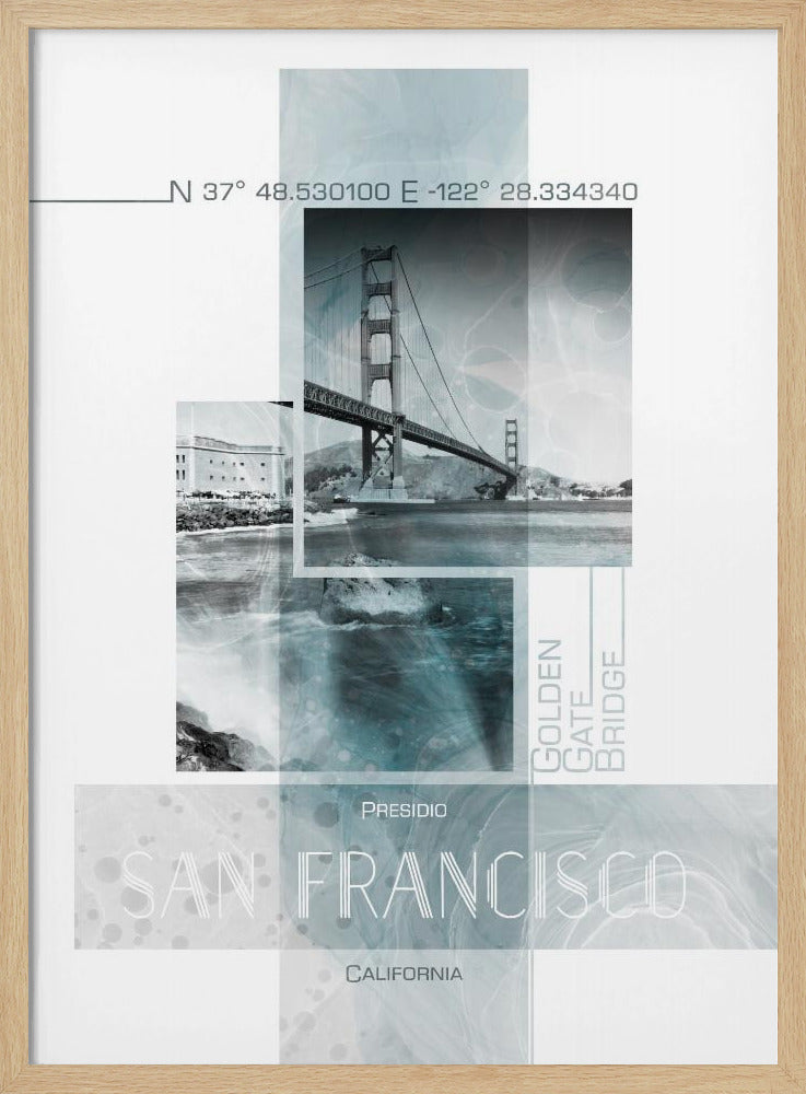 Poster Art SAN FRANCISCO Presidio | turquoise marble Poster