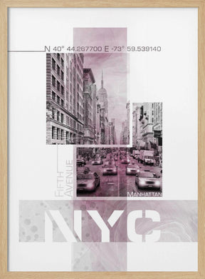 Poster Art NYC Fifth Avenue Traffic | pink marble Poster